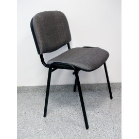 Krzesło konferencyjne ISO materiałowe szaro-czarne splot