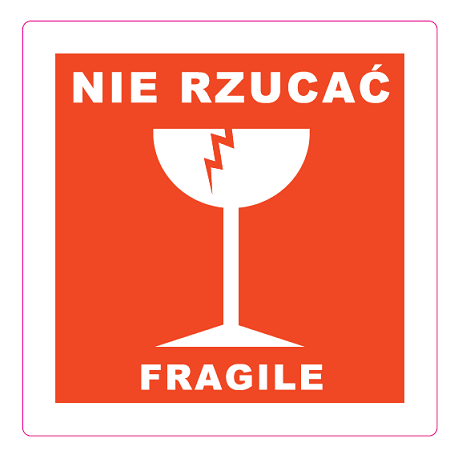 Etykiety samoprzylepne "NIE RZUCAĆ" 100szt.