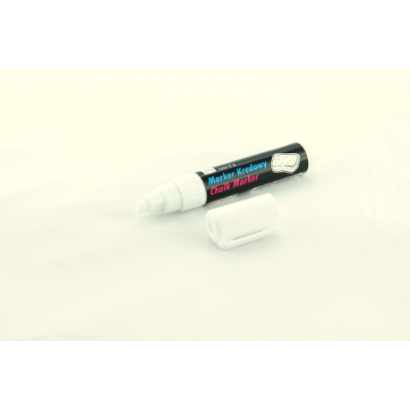 Marker kredowy  TOMA biały ze ściętą końcówką