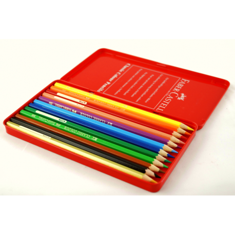 Kredki akwarelowe FABER-CASTELL rycerz 12 kolorów metalowe opakowanie