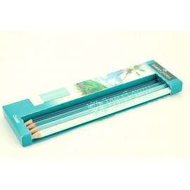 Zestaw 4 ołówki + gumka FABER-CASTELL Ocean w plastikowym etui