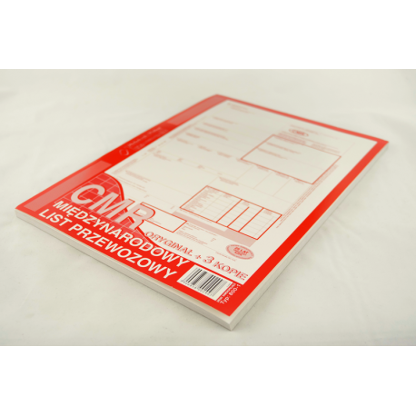 Międzynarodowy List Przewozowy CMR A4 oryginał + 3 kopie