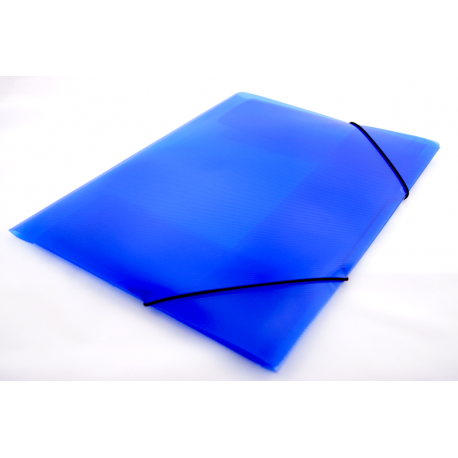 Teczka A4 na gumkę transparentna niebieska