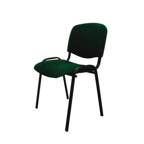 Krzesło konferencyjne ISO materiałowe zielono-czarne splot